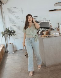 Sophisticated Side-Tie Crop Top (With Shoulder Pads)