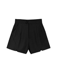 Sleek CEO Style Slimming Bias-Cut Slit Suit Short