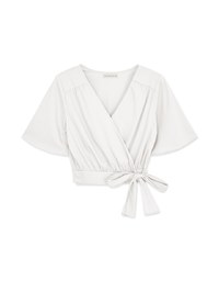 Sophisticated Side-Tie Crop Top (With Shoulder Pads)
