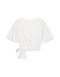 Sophisticated Side-Tie Crop Top (With Shoulder Pads)