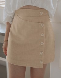 Edgy Chic Asymmetric Breasted Skirt