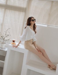 Edgy Chic Asymmetric Breasted Skirt