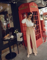 High-West Pleated Wide Leg Pants