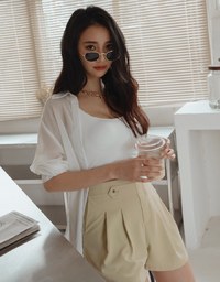 360° High-West Side-Button Pleated Suit Shorts