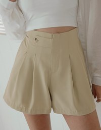 360° High-West Side-Button Pleated Suit Shorts