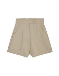 Crossover High Waist Cotton Linen Shorts