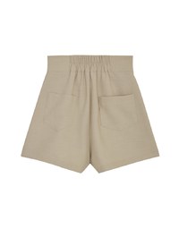 Crossover High Waist Cotton Linen Shorts