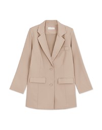 Vigorous Back-Slit Suit Blazer(With Detachable Shoulder Pads)