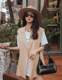 Edgy Smart Sleeveless Suit Vest (With Belt)