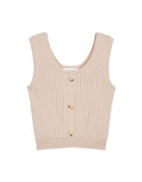U-Neck Simple Plain Ribbed Tank Top