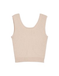 U-Neck Simple Plain Ribbed Tank Top