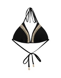 Totem Embroidery Single Tie Strap Push Up Bikini Top (Thick Padded)