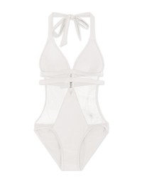 Sensual Mesh Splice Push Up One-Piece Bikini (Thick Padded)