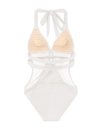 Sensual Mesh Splice Push Up One-Piece Bikini (Thick Padded)