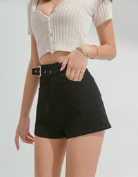 Asymmetric Side-Buckle Shorts
