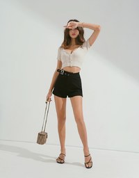 Asymmetric Side-Buckle Shorts