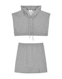 Casual Hooded Tank Dress Set