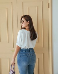 2WAY Button Down Cinched West Crop Top