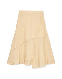 Irregular Layered Slit Flowy Maxi Skirt