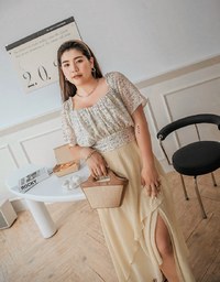 Irregular Layered Slit Flowy Maxi Skirt