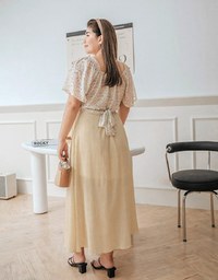 Irregular Layered Slit Flowy Maxi Skirt