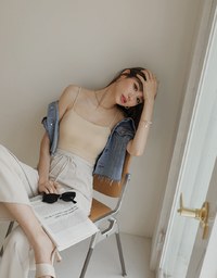 【Air Cool 2.0】Air Comfy Milk Silk Thin Strap Bra Top