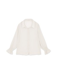 Sheer Chiffon Elastic Sleeve Blouse
