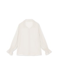 Sheer Chiffon Elastic Sleeve Blouse