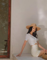 Front Knot Cinched Waist Blouse