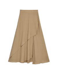 Irregular Layered Slit Flowy Maxi Skirt