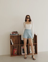 Single-side Button Asymmetrical Shorts