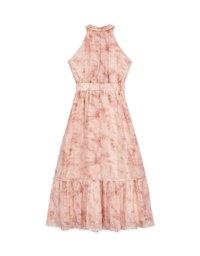 Dainty Tie-Dye Halter Maxi Dress
