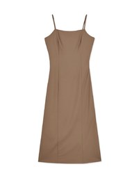 【Vacanza】Thin Strap Back Cut Out Slit Maxi Dress