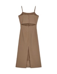 【Vacanza】Thin Strap Back Cut Out Slit Maxi Dress