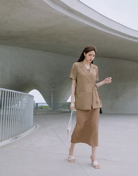 【Vacanza】Thin Strap Back Cut Out Slit Maxi Dress