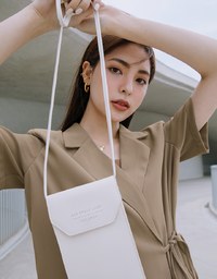 【Vacanza】Thin Strap Back Cut Out Slit Maxi Dress