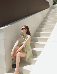 Smart Casual Back Slit Suit Vest (With Shoulder Pads)