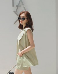Smart Casual Back Slit Suit Vest (With Shoulder Pads)