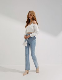 Overlapping One Shoulder Gold Chain Crop Top