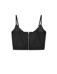 Suede VNeck Crop Top (With Chest Pad)
