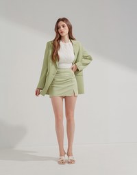 Gold Chain Detachable Shoulder Pad Blazer (With Belt)