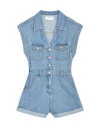 Sleeveless Denim Jumpsuit