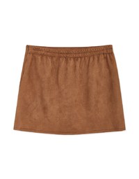 Overlap Suede Mini Skirt