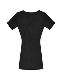 Hollow Wrinkled Side Slits Ribbed Mini Dress