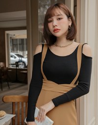 2WAYバックスリットハイウエストスリップワンピース