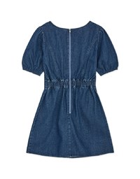 Retro Puff Sleeve Denim Mini Dress