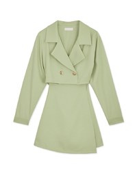 Trench Coat Fake Two Piece Hollow Mini Dress