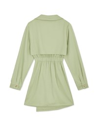 Trench Coat Fake Two Piece Hollow Mini Dress