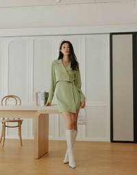 Trench Coat Fake Two Piece Hollow Mini Dress