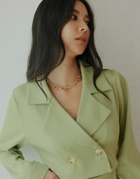 Trench Coat Fake Two Piece Hollow Mini Dress